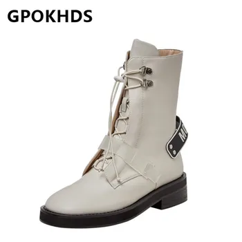 GPOKHDS 2021 women Ankle boots Cow leather Winter short plush Round Toe Metal Decoration Med heels female Riding boots size 39
GPOKHDS 2021 women Ankle boots Cow leather Winter short plush Round Toe Metal Decoration Med heels female Riding boots size 39