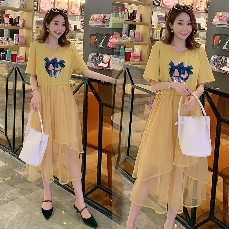 Pregnant Women Dress Mid-length Short Sleeve Cotton Mixed Loose-Fit Breathable Joint Gauze Large Size Long Dress
Pregnant Women Dress Mid-length Short Sleeve Cotton Mixed Loose-Fit Breathable Joint Gauze Large Size Long Dress