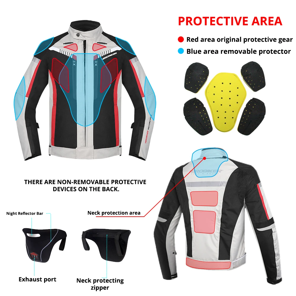 Куртка мотоциклетная HEROBIKER Мужская водонепроницаемая ветрозащитная одежда для