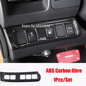 

ABS Carbon fibre Car Styling Car left middle control box decoration Cover Trim For Nissan Navara NP300 2017 2018 2019 accessorie