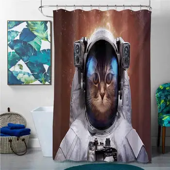 Shower Curtains Fabric White Space Cat,Cat in Space Astronaut Cosmonaut Suit with Milkyway Backdrop Image,White and Pale
Shower Curtains Fabric White Space Cat,Cat in Space Astronaut Cosmonaut Suit with Milkyway Backdrop Image,White and Pale