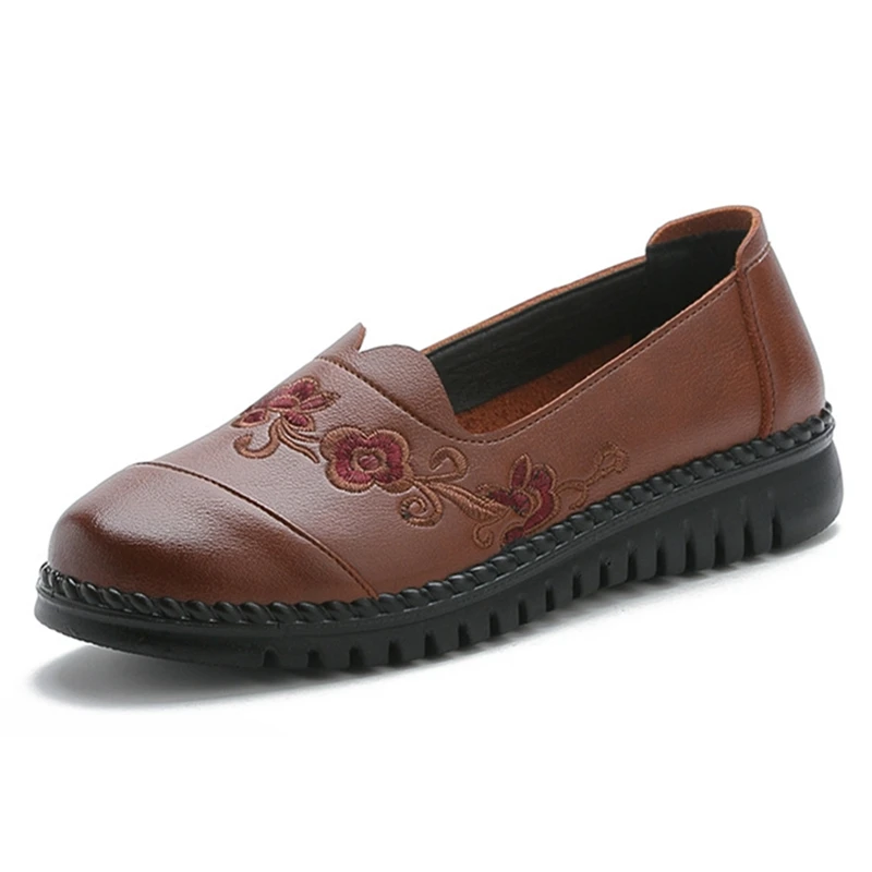 Mother Flat Loafers Floral Genuine Split Leather Ballet Round Toe Female Sewing Shallow Women Slip On Ladies Shoes Zapatos Mujer
Mother Flat Loafers Floral Genuine Split Leather Ballet Round Toe Female Sewing Shallow Women Slip On Ladies Shoes Zapatos Mujer