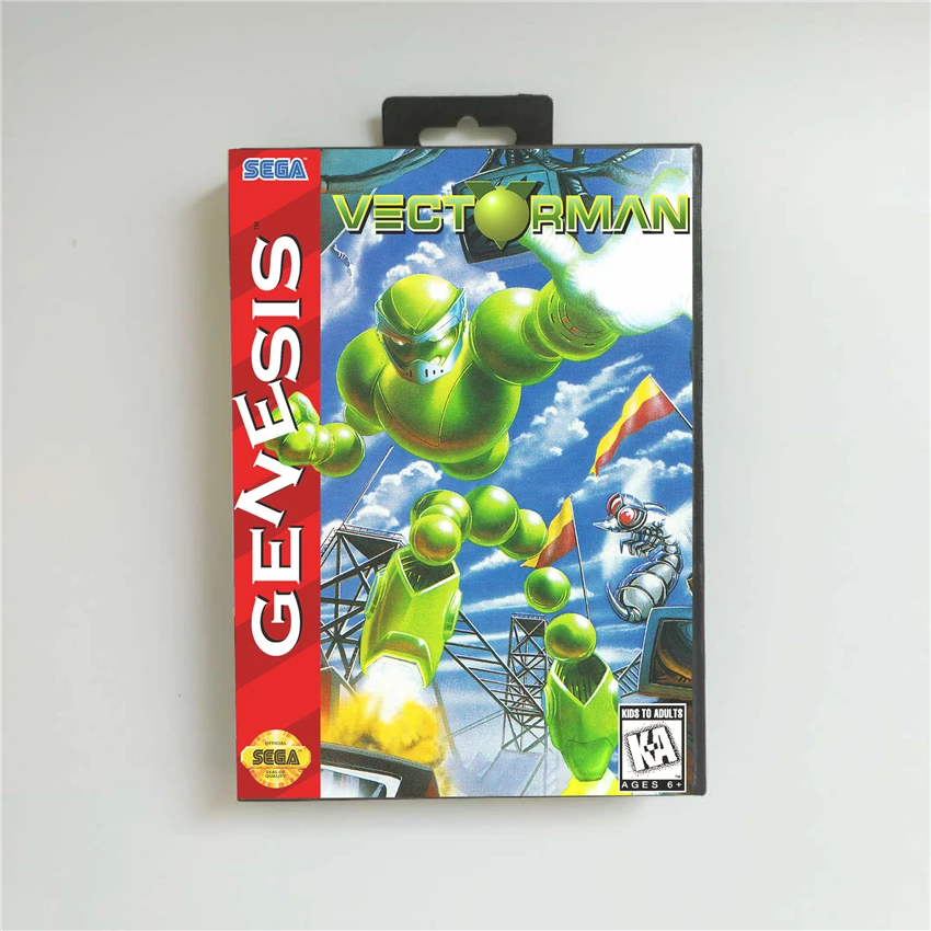 Фото Vectorman-крышка США с розничной коробкой 16 бит MD игровая карта для Sega Megadrive Genesis