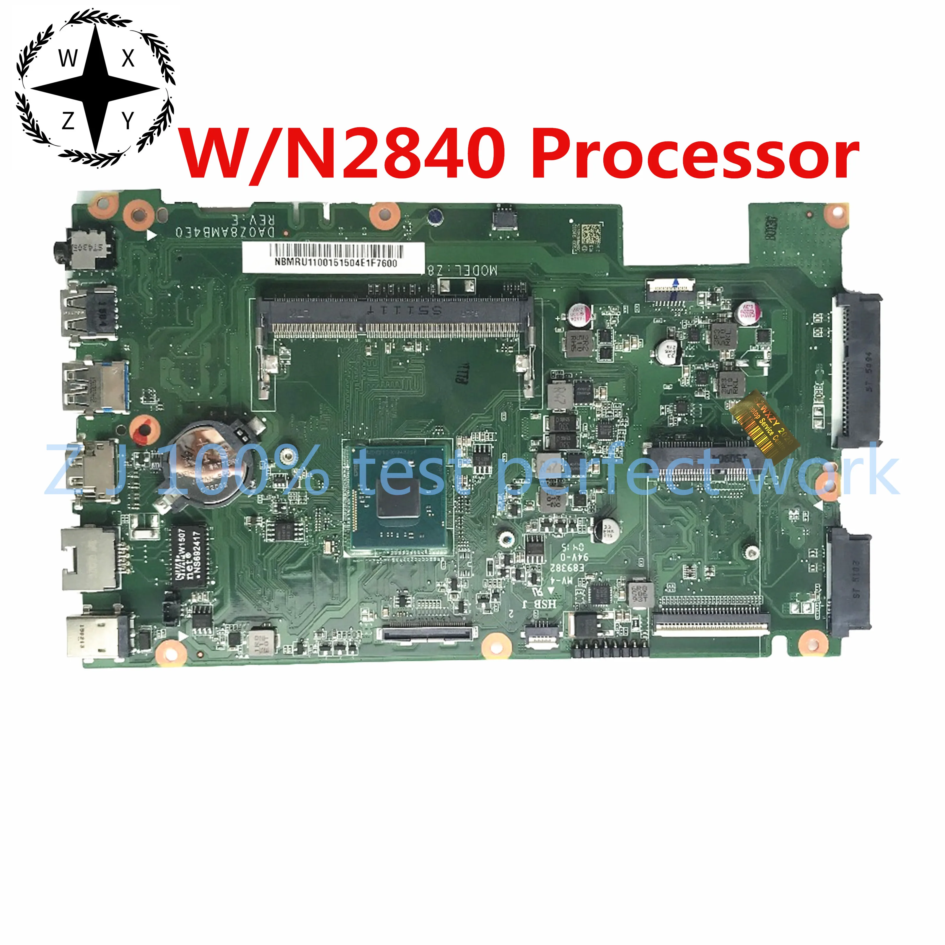 Оригинальная материнская плата для ноутбука Acer Aspire ES1-411 NBMRU11001 SR1YJ N2840 CPU DA0Z8AMB4E0 MB 100%