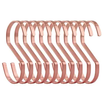 10-Pack 4 Inch Rose Gold Chrome Finish Steel Hanging Flat Hooks - S Shaped Hook Heavy-Duty S Hooks, for Kitchenware, Pots, Utens
10-Pack 4 Inch Rose Gold Chrome Finish Steel Hanging Flat Hooks - S Shaped Hook Heavy-Duty S Hooks, for Kitchenware, Pots, Utens