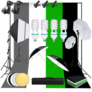 Photo Studio Lighting Kit 50*70cm Softbox Background Support System Backdrop Photography Light Softbox Umbrella Tripod Stand
Photo Studio Lighting Kit 50*70cm Softbox Background Support System Backdrop Photography Light Softbox Umbrella Tripod Stand