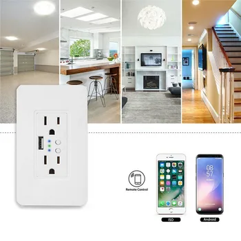 1 Pcs Smart Wall Outlet Plug WiFi In-Wall Socket Remote Control Time Alexa Google Home
1 Pcs Smart Wall Outlet Plug WiFi In-Wall Socket Remote Control Time Alexa Google Home