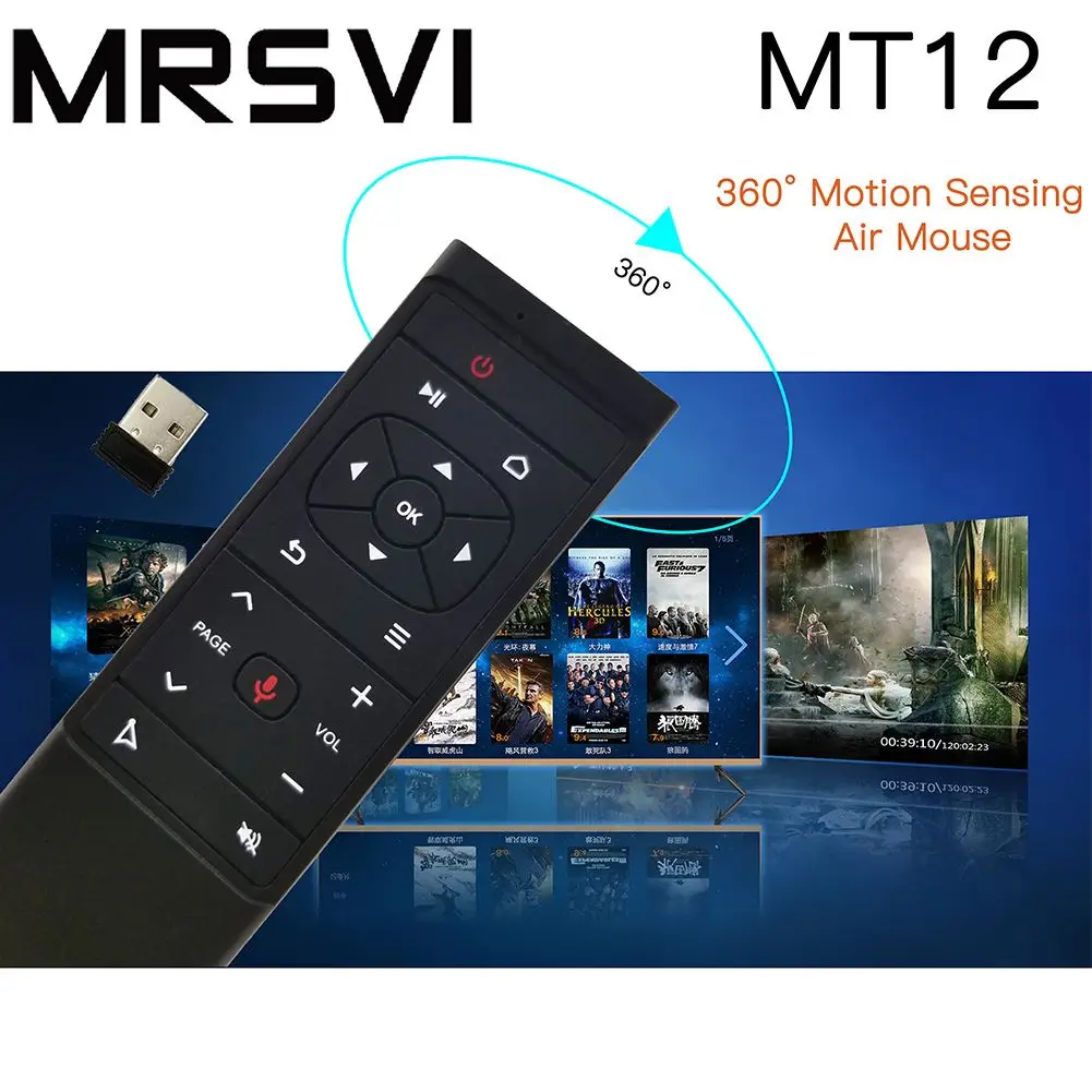 MT12 Wireless Fly Air Mouse 2.4G Voice Control 6-Axis Gyro Smart Remote Control For X96 TX3 Mini H96 MAX Android TV Box Vs G20S
MT12 Wireless Fly Air Mouse 2.4G Voice Control 6-Axis Gyro Smart Remote Control For X96 TX3 Mini H96 MAX Android TV Box Vs G20S