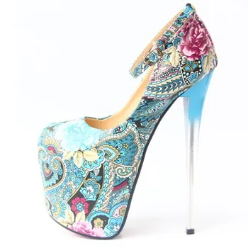 European and American Retro Pattern 9cm Waterproof Table Ultra-high Heels Round Single Shoes Women Pumps
European and American Retro Pattern 9cm Waterproof Table Ultra-high Heels Round Single Shoes Women Pumps