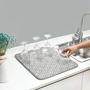 Stylish Rhombic Microfiber Dish Drying Mat Dish-Drying Towel Drainer Cushion-Pad Tableware Kitchen-Sink Microfiber Mat for Tea A
Stylish Rhombic Microfiber Dish Drying Mat Dish-Drying Towel Drainer Cushion-Pad Tableware Kitchen-Sink Microfiber Mat for Tea A