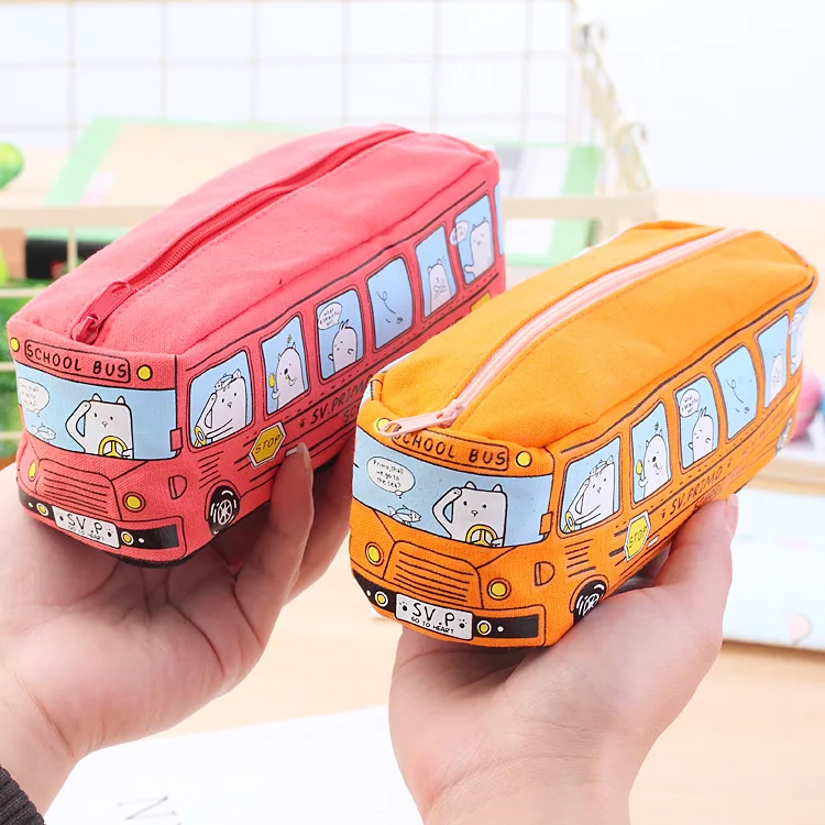Милый пенал симпатичная мультяшная сумка для карандашей в автобусе школьные