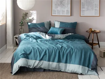 Impressionist Simple 60 Double-Sided Tencel Bedding Article Plain Color Joint Quilt Cover Sheet Bare Sleeping Silky Four-piece S
Impressionist Simple 60 Double-Sided Tencel Bedding Article Plain Color Joint Quilt Cover Sheet Bare Sleeping Silky Four-piece S