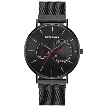 Reef Tiger / RT Luxury Brand All Black Watches Quartz Watches Waterproof Stainless Steel Watch Casual Watches RGA1664 
Reef Tiger / RT Luxury Brand All Black Watches Quartz Watches Waterproof Stainless Steel Watch Casual Watches RGA1664