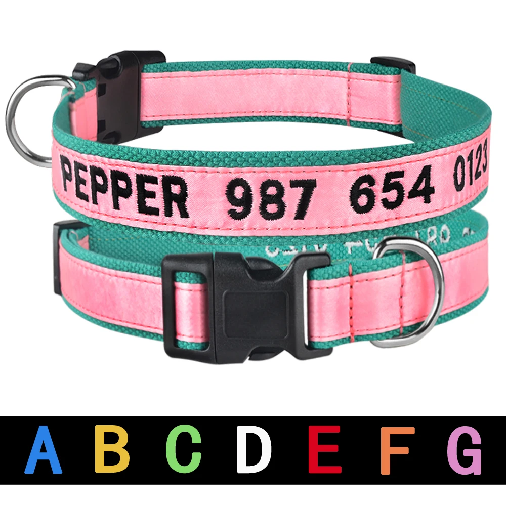 Embroidered Customized Pet Collars Nylon Dog Collar Personalized Puppy ID Name Collar for Small Medium Large Dogs Adjustable
Embroidered Customized Pet Collars Nylon Dog Collar Personalized Puppy ID Name Collar for Small Medium Large Dogs Adjustable