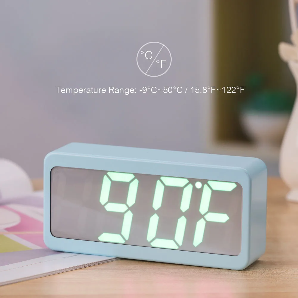 New USB Powered Digital Alarm Clock RGB Color Time/Temperature/Date Display 3-Level Brightness Sound Control LED Desktop Alarm C
New USB Powered Digital Alarm Clock RGB Color Time/Temperature/Date Display 3-Level Brightness Sound Control LED Desktop Alarm C