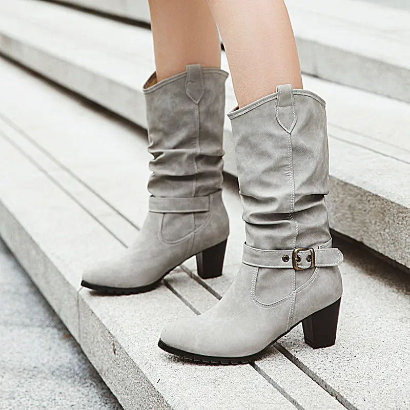 AIWEIYi Woman Mid-calf Boots Retro Style Motorcycle Boots Thick Fur Warm Winter Snow Boots Keep Warm Botas Mujer Black Brown
AIWEIYi Woman Mid-calf Boots Retro Style Motorcycle Boots Thick Fur Warm Winter Snow Boots Keep Warm Botas Mujer Black Brown