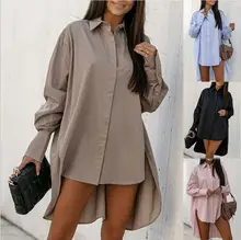 Large size women's long-sleeved shirt 2021 women's lapel loose shirt irregular solid color shirt
Large size women's long-sleeved shirt 2021 women's lapel loose shirt irregular solid color shirt