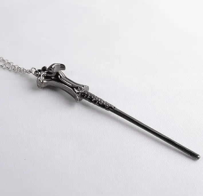 Harri Potter Magic Wand Vintage Necklace Pendant Metal Keychain Classic Goblet of Fire Toy Figures Key Ring For Fans Gifts