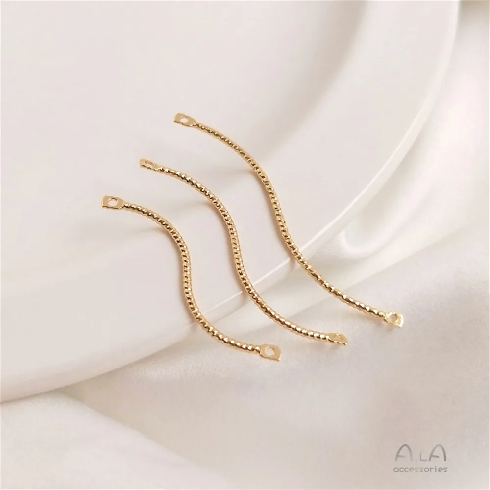 

1pcs 14K Gold Plated Batch yarn wavy thread twisted rod double hanging S-shaped hanging rod DIY earrings accessories
