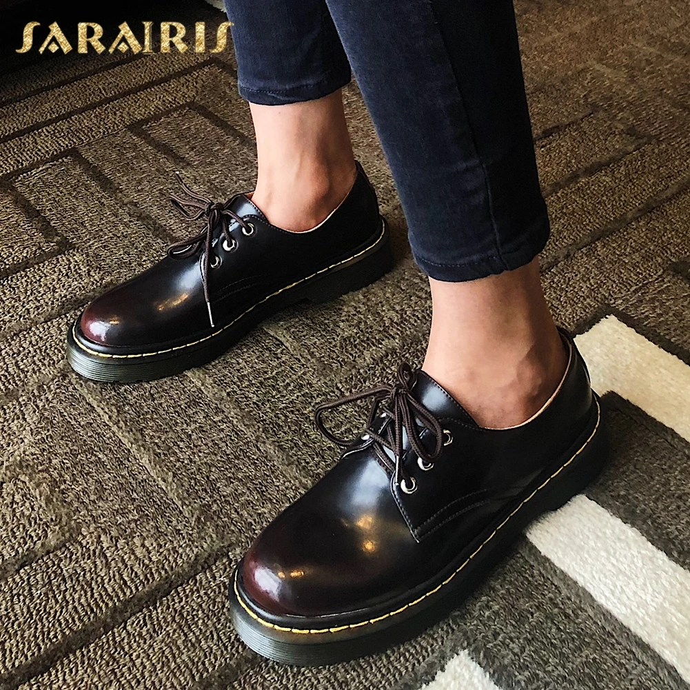 Sarairis 2020 New Fashion Genuine Leather Lace-Up Comfortable Flats Woman Shoes Solid Spring/Autumn Casual Shoes Women Flats
Sarairis 2020 New Fashion Genuine Leather Lace-Up Comfortable Flats Woman Shoes Solid Spring/Autumn Casual Shoes Women Flats