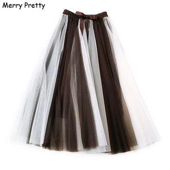 Women's Mesh Pleated Skirts Hit Color Lace Up Sweet Skirt 2020 Spring New Hight Waist Knee Length Skirt MERRY PRETTY
Women's Mesh Pleated Skirts Hit Color Lace Up Sweet Skirt 2020 Spring New Hight Waist Knee Length Skirt MERRY PRETTY