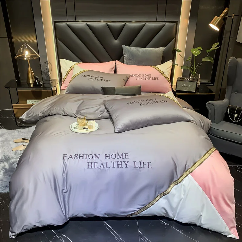 European Luxury Bedding Set Super Soft Warm Comfort Cotton Mirco Fabric Thicken Embroidery Color Matching 4Pcs For Queen Size
European Luxury Bedding Set Super Soft Warm Comfort Cotton Mirco Fabric Thicken Embroidery Color Matching 4Pcs For Queen Size