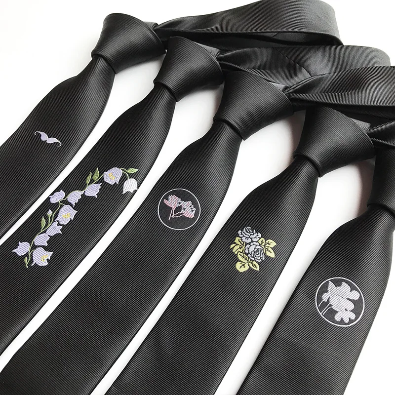 Upscale 5CM Skinny Tie Rose Necktie Embroidery Magnolia Mark Neckwear Youthful Fashion Male Neck Tie Solid Color Prom Party Tie
Upscale 5CM Skinny Tie Rose Necktie Embroidery Magnolia Mark Neckwear Youthful Fashion Male Neck Tie Solid Color Prom Party Tie