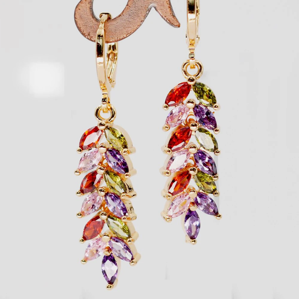 Bohemia Drop Earrings for Women's earrings Gold Color Earring With Rainbow Zircon Luxury Jewelry for Wedding Party accessories
Bohemia Drop Earrings for Women's earrings Gold Color Earring With Rainbow Zircon Luxury Jewelry for Wedding Party accessories
