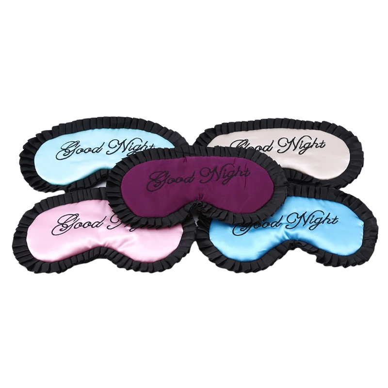 1Pc Comfortable Imitation Silk Satin Word Sleep Mask Eye Cover Personalized Travel Pink/Purple/Green/Blue/Beige | Красота и здоровье