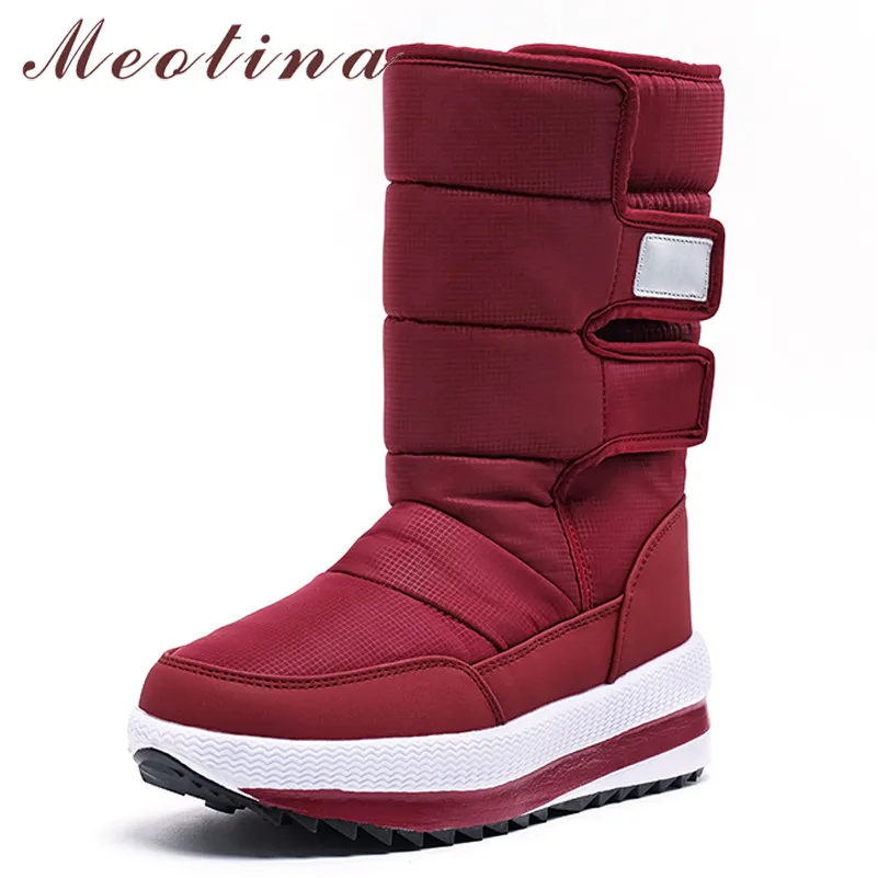 Meotina Women Boots Winter Snow Boots Warm Plush Flat Platform Mid Calf Boots Waterproof Non-slip Boots Ladies Shoes Size 36-41
Meotina Women Boots Winter Snow Boots Warm Plush Flat Platform Mid Calf Boots Waterproof Non-slip Boots Ladies Shoes Size 36-41