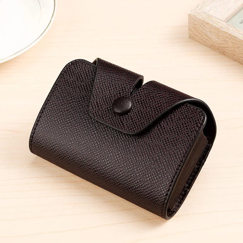 

Fashion Women Solid Color Cross Pattern Organ Card Holder Wallet Lady Girls RFID Cute Hasp Credit Cardholder Small Cards Pack
