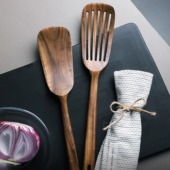 Practical Teak long-handled Spatula Household Solid Wood Non-stick Pan Cooking Shovel Kitchen Wooden Shovel Kitchen Tool
Practical Teak long-handled Spatula Household Solid Wood Non-stick Pan Cooking Shovel Kitchen Wooden Shovel Kitchen Tool
