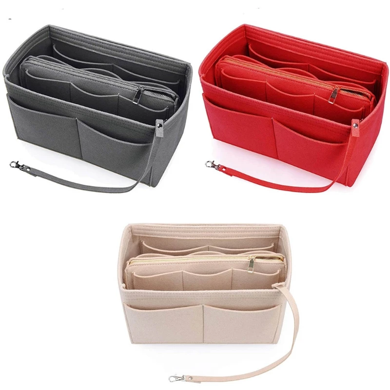 Purse Organizer Insert Felt Bag with Zipper Handbag Tote Shaper Multi Pockets Portable Large Storage Bags
Purse Organizer Insert Felt Bag with Zipper Handbag Tote Shaper Multi Pockets Portable Large Storage Bags
