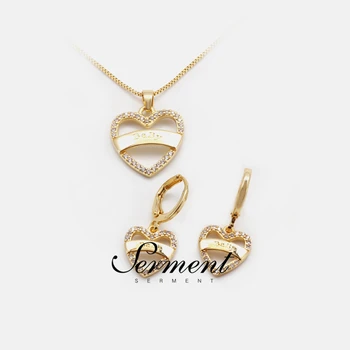 SERMENT Romance Heart Pendants Necklace Sets White Crystal Earrings Necklace Accessories For Women Bridal 2020 Gilded Jewelry
SERMENT Romance Heart Pendants Necklace Sets White Crystal Earrings Necklace Accessories For Women Bridal 2020 Gilded Jewelry