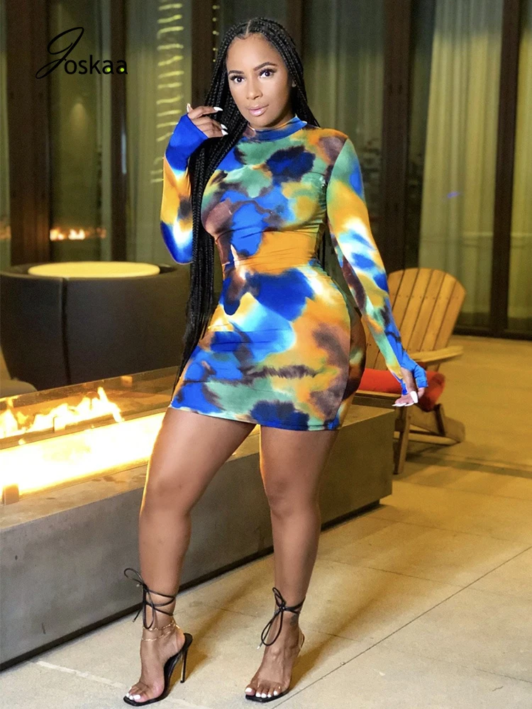 Joskaa Print Long sleeve dress Mini Sexy Women Club Fashion bandage Party Autumn Night Outwear 
Joskaa Print Long sleeve dress Mini Sexy Women Club Fashion bandage Party Autumn Night Outwear