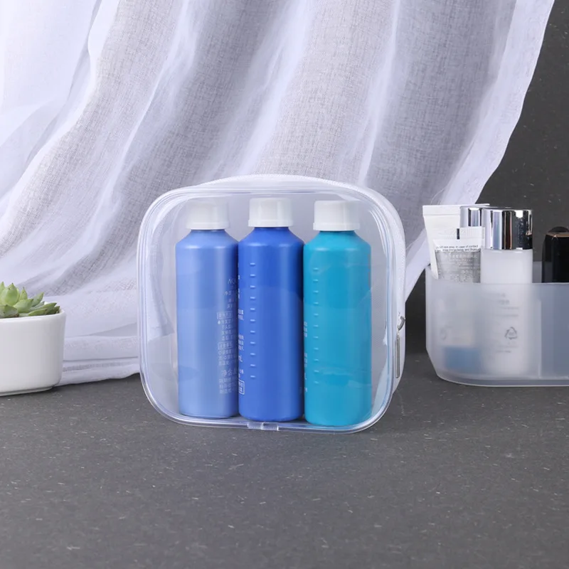 PVC Clear Transparent Zipper Square Cosmetic Stand Up Pouch With White Triming Around for Promotional Use
PVC Clear Transparent Zipper Square Cosmetic Stand Up Pouch With White Triming Around for Promotional Use