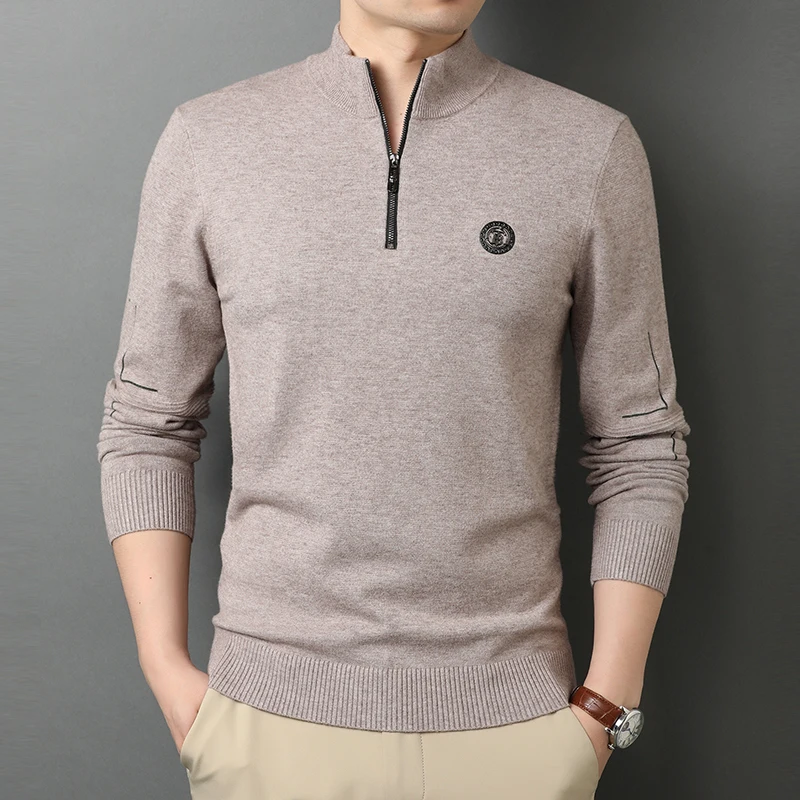 2020 New Autum Winter Fashion Brand Designer Korean Knit Half Zipper Sweaters For Men Turtleneck Pullover Casual Mens Clothing
2020 New Autum Winter Fashion Brand Designer Korean Knit Half Zipper Sweaters For Men Turtleneck Pullover Casual Mens Clothing