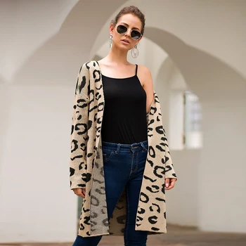 Women Long Cadigan Knitted Christmas Sweater Green Loose Leopard Jacket Daily Office Lady Coat European Korean Outwear
Women Long Cadigan Knitted Christmas Sweater Green Loose Leopard Jacket Daily Office Lady Coat European Korean Outwear