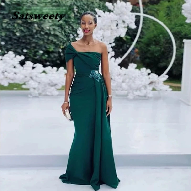 Dark Green Mermaid Bridesmaid Dresses One Shoulder Flower Vestidos Bowknot Streamer Long Wedding Party Dress For Women Chic
Dark Green Mermaid Bridesmaid Dresses One Shoulder Flower Vestidos Bowknot Streamer Long Wedding Party Dress For Women Chic