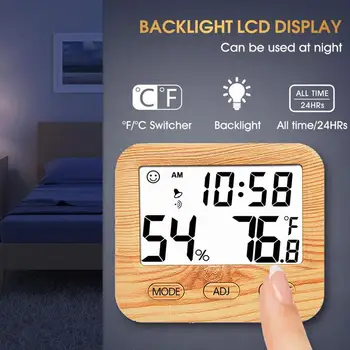 Digital Display Electronic Thermometer Hygrometer Mini Home High-Precision Backlight Wooden Grain Thermometer Hygrometer
Digital Display Electronic Thermometer Hygrometer Mini Home High-Precision Backlight Wooden Grain Thermometer Hygrometer