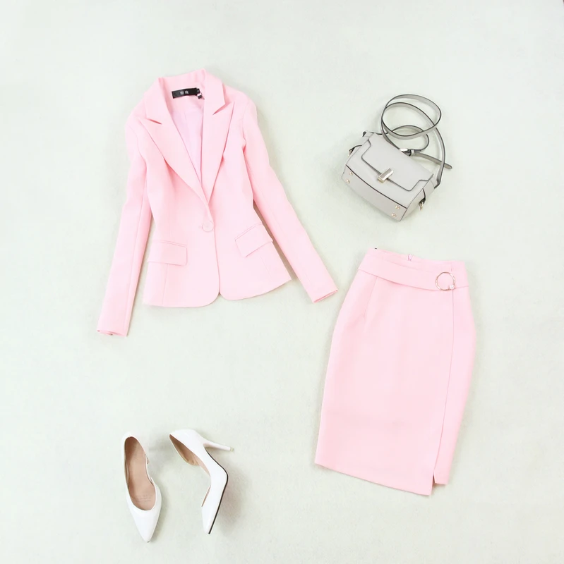 Suit female 202 spring and summer new large size pink simple small suit jacket skirt two-piece OL fashion wild women's clothes
Suit female 202 spring and summer new large size pink simple small suit jacket skirt two-piece OL fashion wild women's clothes