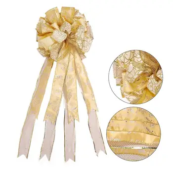 Christmas Tree Topper Large Double-head Xmas Bow Christmas Tree Decoration Xmas Ornament Bowknot Party Home Wedding Decor 
Christmas Tree Topper Large Double-head Xmas Bow Christmas Tree Decoration Xmas Ornament Bowknot Party Home Wedding Decor