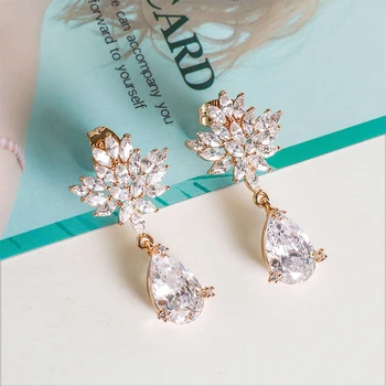 New Romantic wedding Earring Stud Rosegold Color Standard Size Jewelry Engagement Birthday Gift For Lover Flower Shape
New Romantic wedding Earring Stud Rosegold Color Standard Size Jewelry Engagement Birthday Gift For Lover Flower Shape