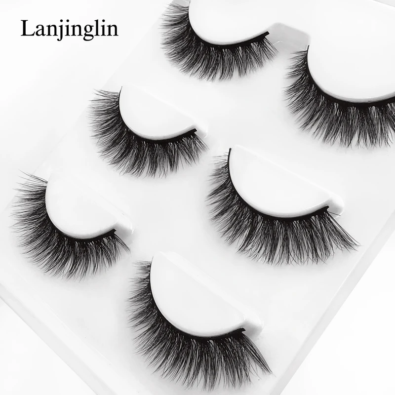 Faux Cils 3 Pairs False Eyelashes Soft Natural Long Wispy Fluffy 3D Mink Lashes Handmade Makeup Tool Extension Fake Eye Lashes 20 Heb43168b36c640b6bf99af97bce66373v