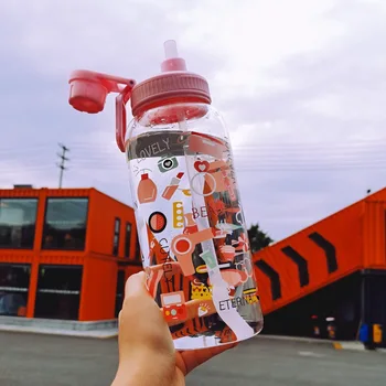Glass Water Bottle Large Capacity Bike Pattern Straw GIRL'S Glass bottles Creative Cute with Measuring 350/500/600/1000ml
Glass Water Bottle Large Capacity Bike Pattern Straw GIRL'S Glass bottles Creative Cute with Measuring 350/500/600/1000ml