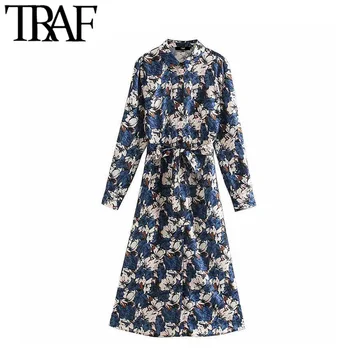 TRAF Women Elegant Fashion Floral Print Midi Shirt Dress Vintage Long Sleeve Bow Tie Sashes Female Dresses Vestidos
TRAF Women Elegant Fashion Floral Print Midi Shirt Dress Vintage Long Sleeve Bow Tie Sashes Female Dresses Vestidos