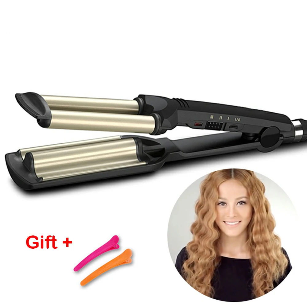 

Hair Crimper Curling Iron Ceramic Crimpers Wavers Curler Wand Fast Heating 3 Barrels Hair Waver Tools Corn Types of Hair