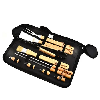 Wooden Handle Portable BBQ Utensils 10-Piece BBQ Barbecue Tool Barbecue Combination BBQ Utensils Set
Wooden Handle Portable BBQ Utensils 10-Piece BBQ Barbecue Tool Barbecue Combination BBQ Utensils Set