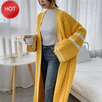 Cardigan 2020 Autumn New Long Style Cardigan For Women Loose Striped Patchwork Casual Knitted Sweater Popular Coat
Cardigan 2020 Autumn New Long Style Cardigan For Women Loose Striped Patchwork Casual Knitted Sweater Popular Coat