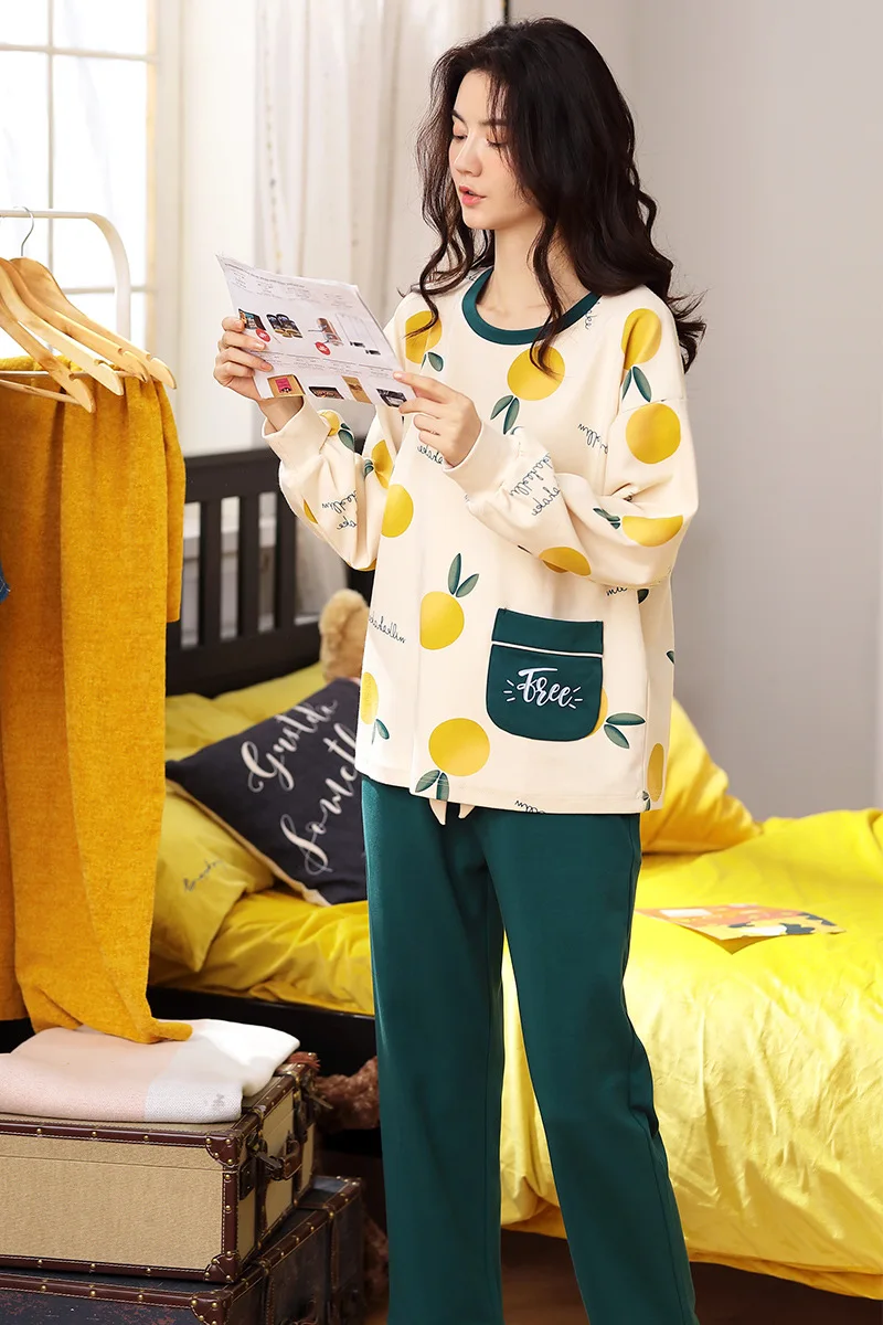 2019 Pajamas Women's Spring And Autumn Pure Cotton Korean-style Pullover Tracksuit Sweet Long-sleeve Suit Students Long Sleeve T
2019 Pajamas Women's Spring And Autumn Pure Cotton Korean-style Pullover Tracksuit Sweet Long-sleeve Suit Students Long Sleeve T